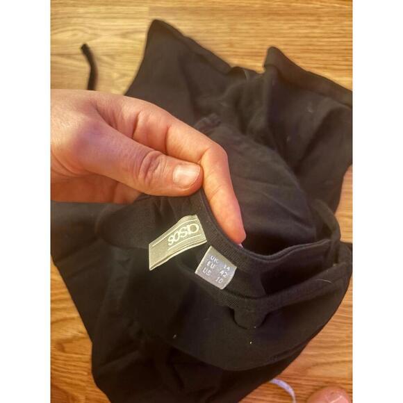 ASOS Black V-Neck Midi Dress Size 10 - Picture 6 of 6